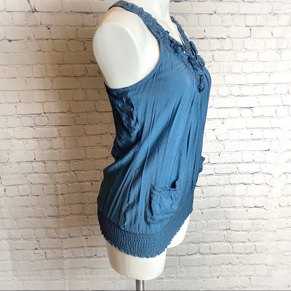 Edge Elastic Waistband Racer Back Tank - Picture 2 of 6